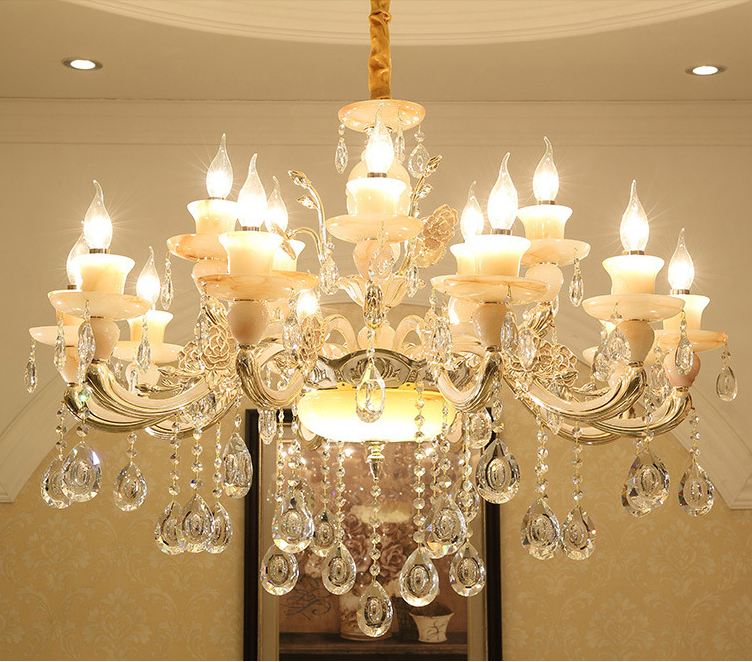 Đèn chùm đá SERIUS trang trí hiện đại - kèm bóng led nến chuyên dụng đẹp mắt (có ảnh thật)