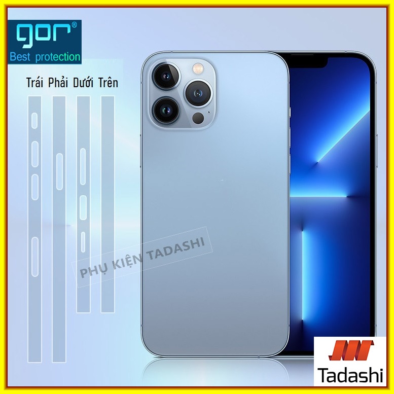 Dán Viền Iphone 14 Pro Max/ 14 Pro/ 14 Plus/ 14, IPhone 12/ 12 Pro/ 12 Pro Max, Iphone 13/ 13 Pro/ 13 Pro Max Dẻo Trong Suốt PPF Tránh Trầy Xước - Chính Hãng Gor