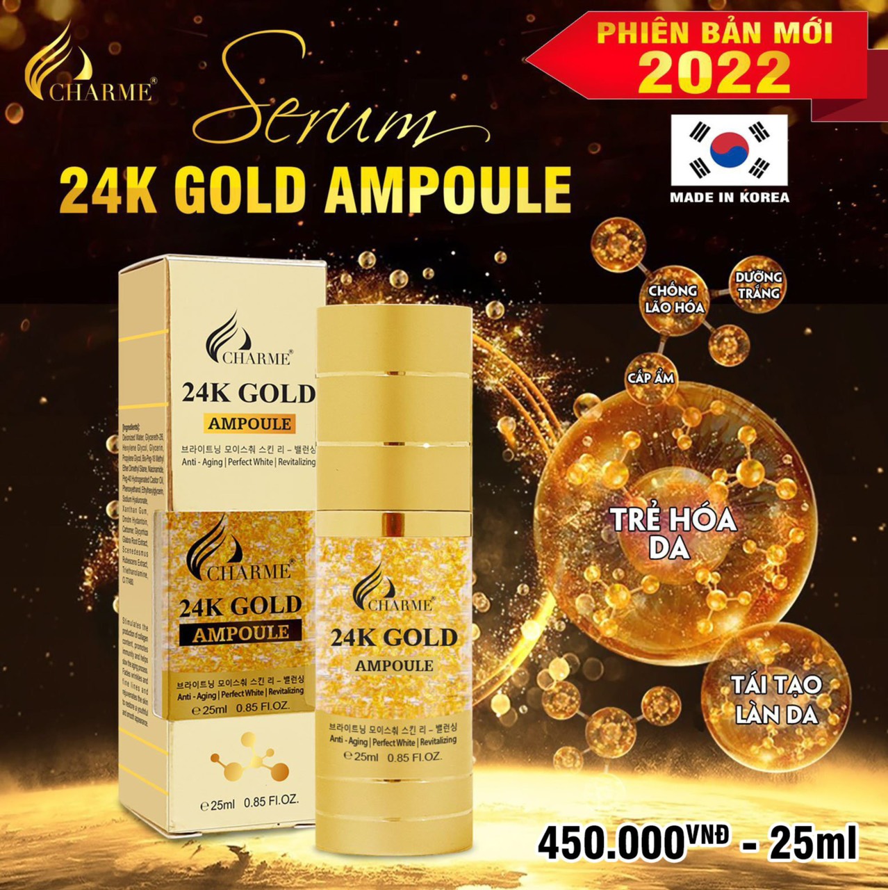 SERUM VÀNG 24K GOLD AMPOULE 25ML
