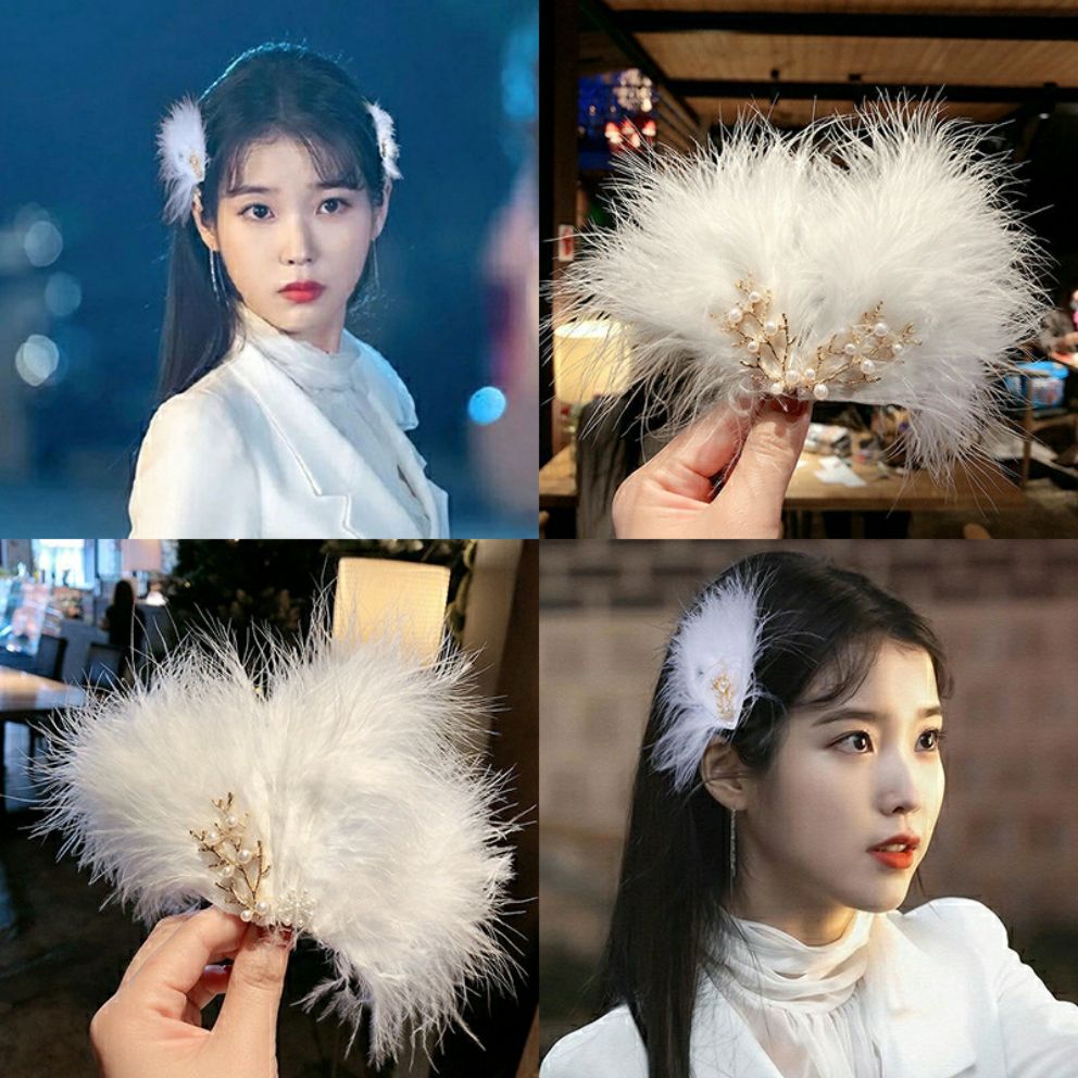 [HCM]Kẹp tóc lông vũ đính ngọc