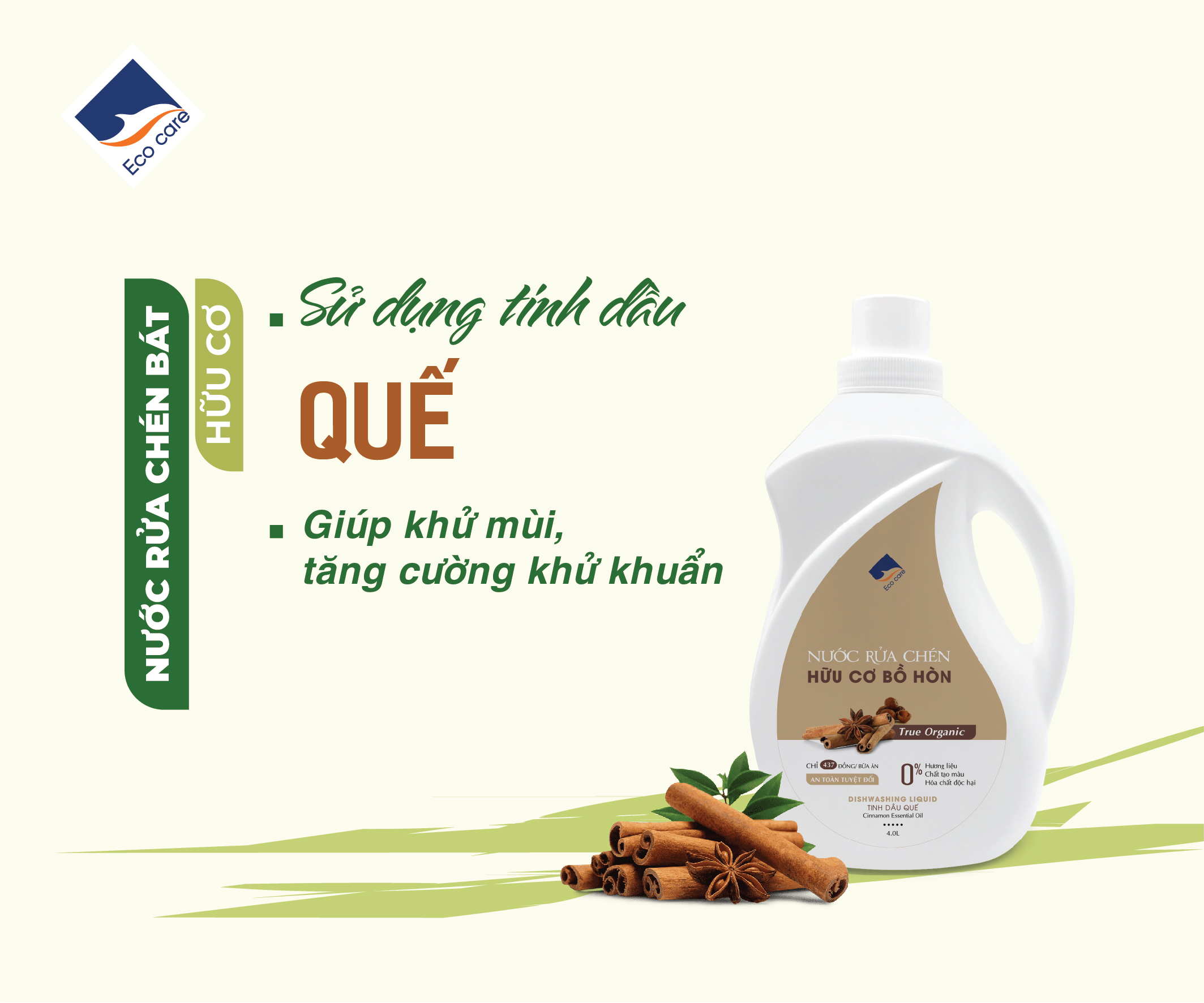 Nước rửa chén hữu cơ bồ hòn Ecocare