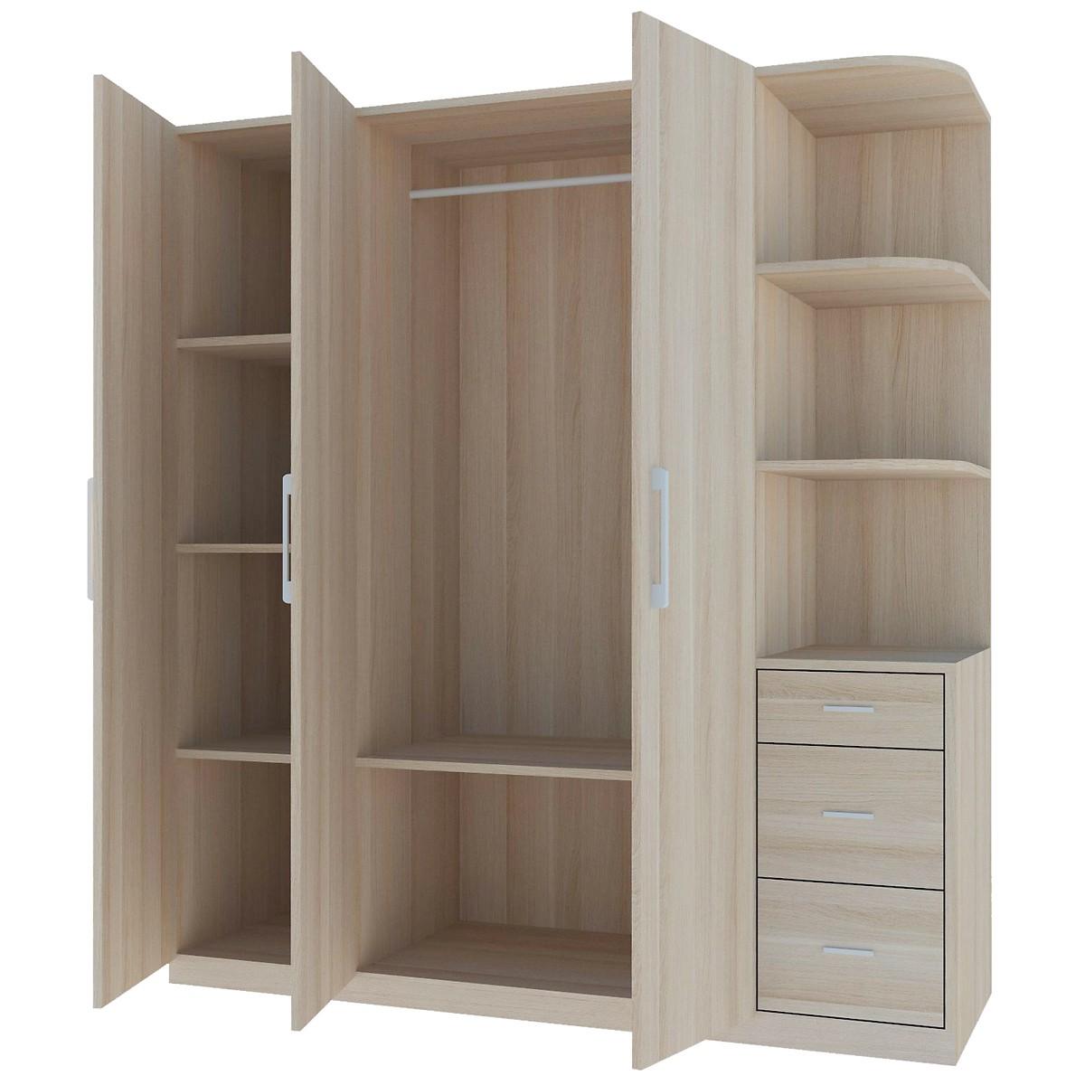 Tủ Quần Áo 1.6X2.0 M HT 16.1 Màu Sáng MDF melamine chồng trầy cao cấp