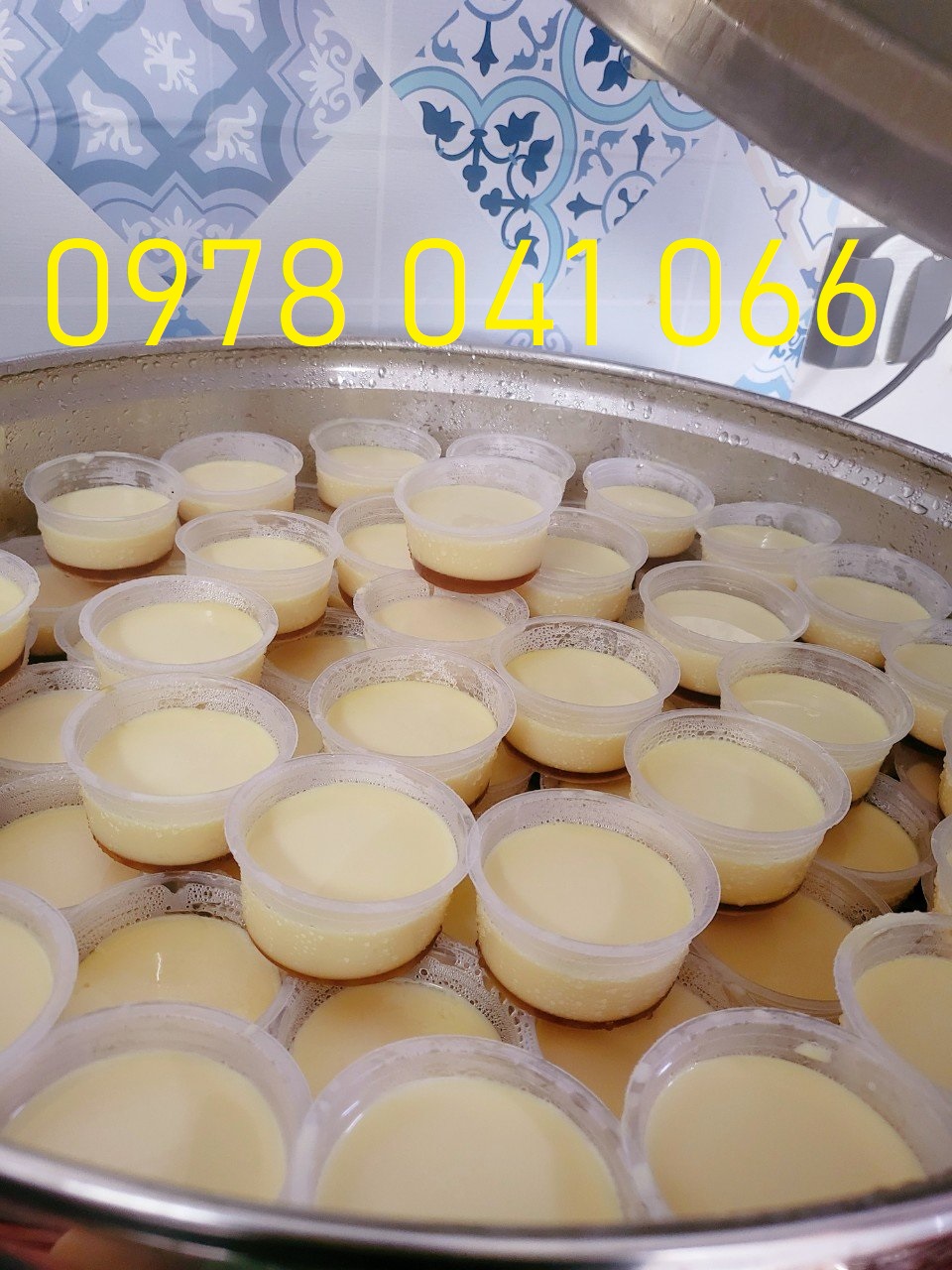 Nồi hấp bánh flan 40cm chạy điện 3 tầng hấp