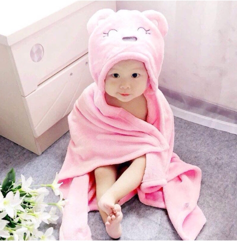 Chăn ủ có mũ hình thú cho bé
