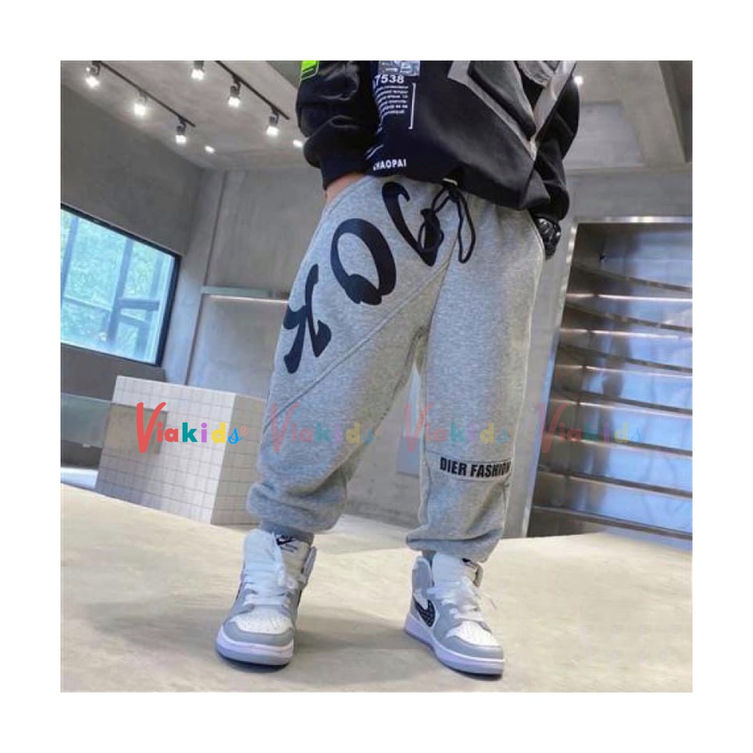 Quần jogger da cá bé trai cao cấp bo lai cá tính cho bé 1 tuổi đến 20 tuổi