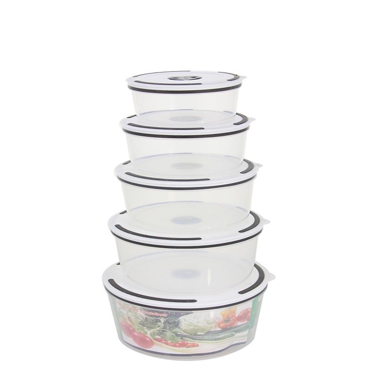 Set 5 box plastic food container multi-size handy preserved vegetables fresh