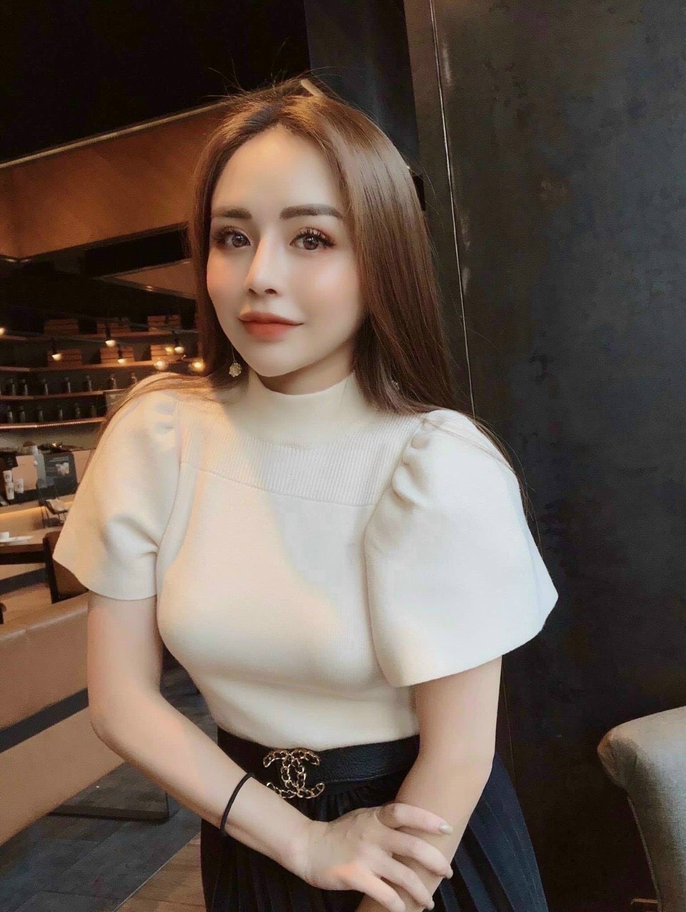 Áo thun gân len cổ cao tay cánh dơi siêu hot