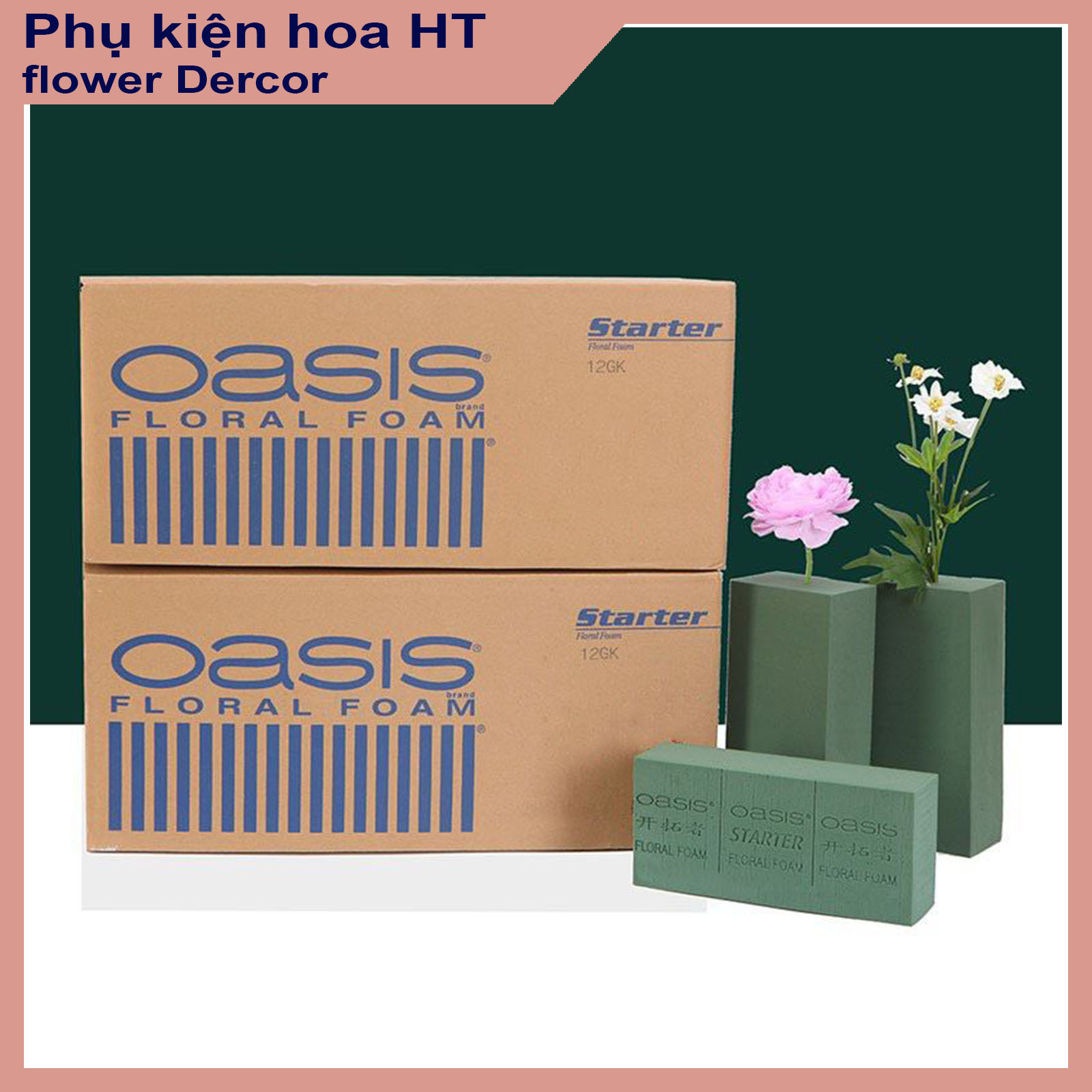 Xốp xanh cắm hoa trang trí, xốp oais loại 1