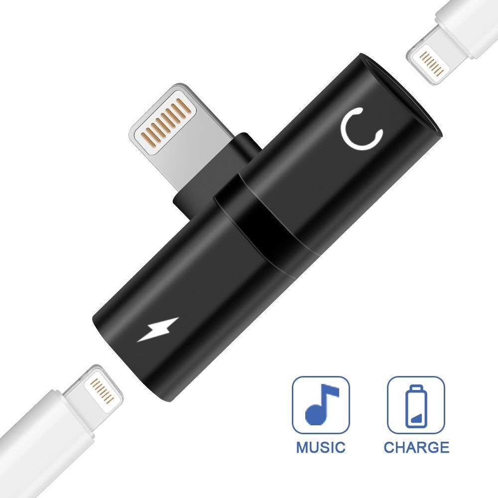Jack Chia 2 Cổng Cáp Sạc Và Tai Nghe Cho Iphone Chân Lightning