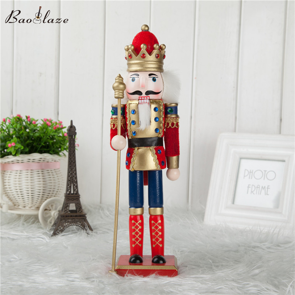 Baoblaze Multi Classic Wood Nutcracker Soldier Figures Drummer/King Music Box Home Decor