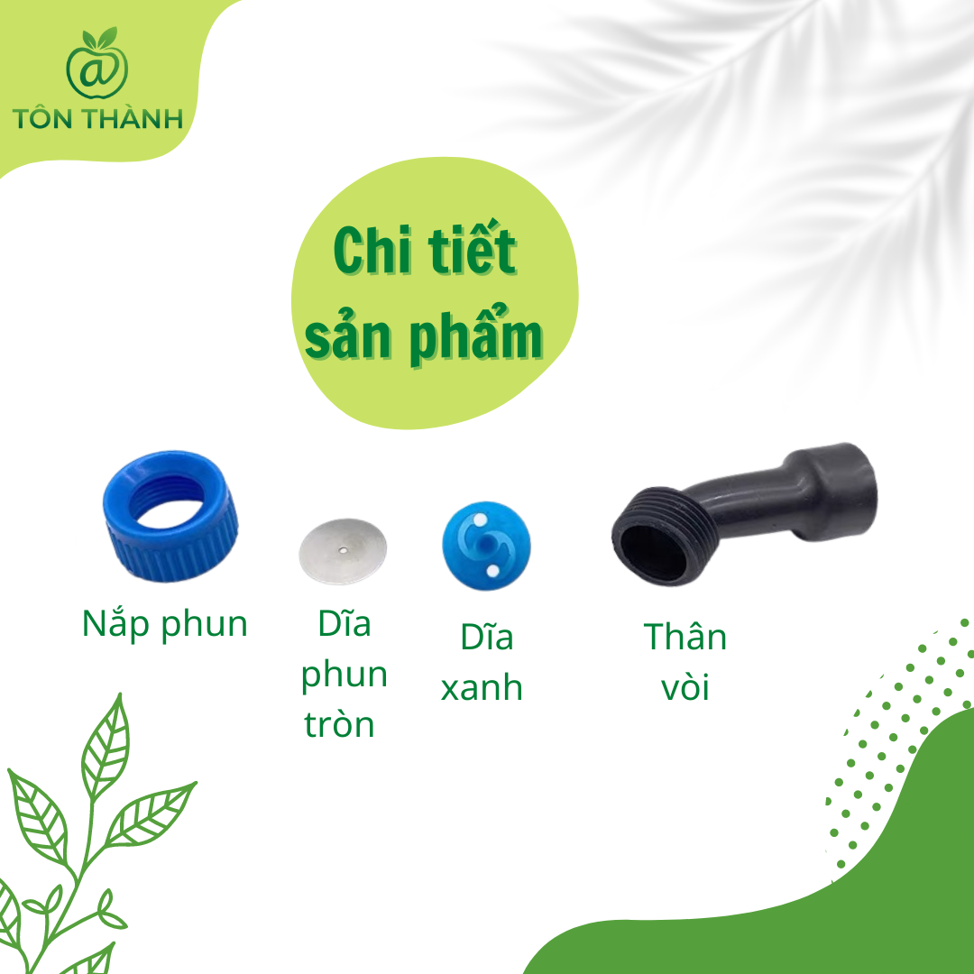 ĐẦU BÉC PHUN SƯƠNG TƯỚI CÂY, PHUN RUỘNG LÚA, CÂY TRỒNG, ... ( PHỤ KIỆN THAY THẾ BÌNH XỊT, BÌNH ĐIỆN )