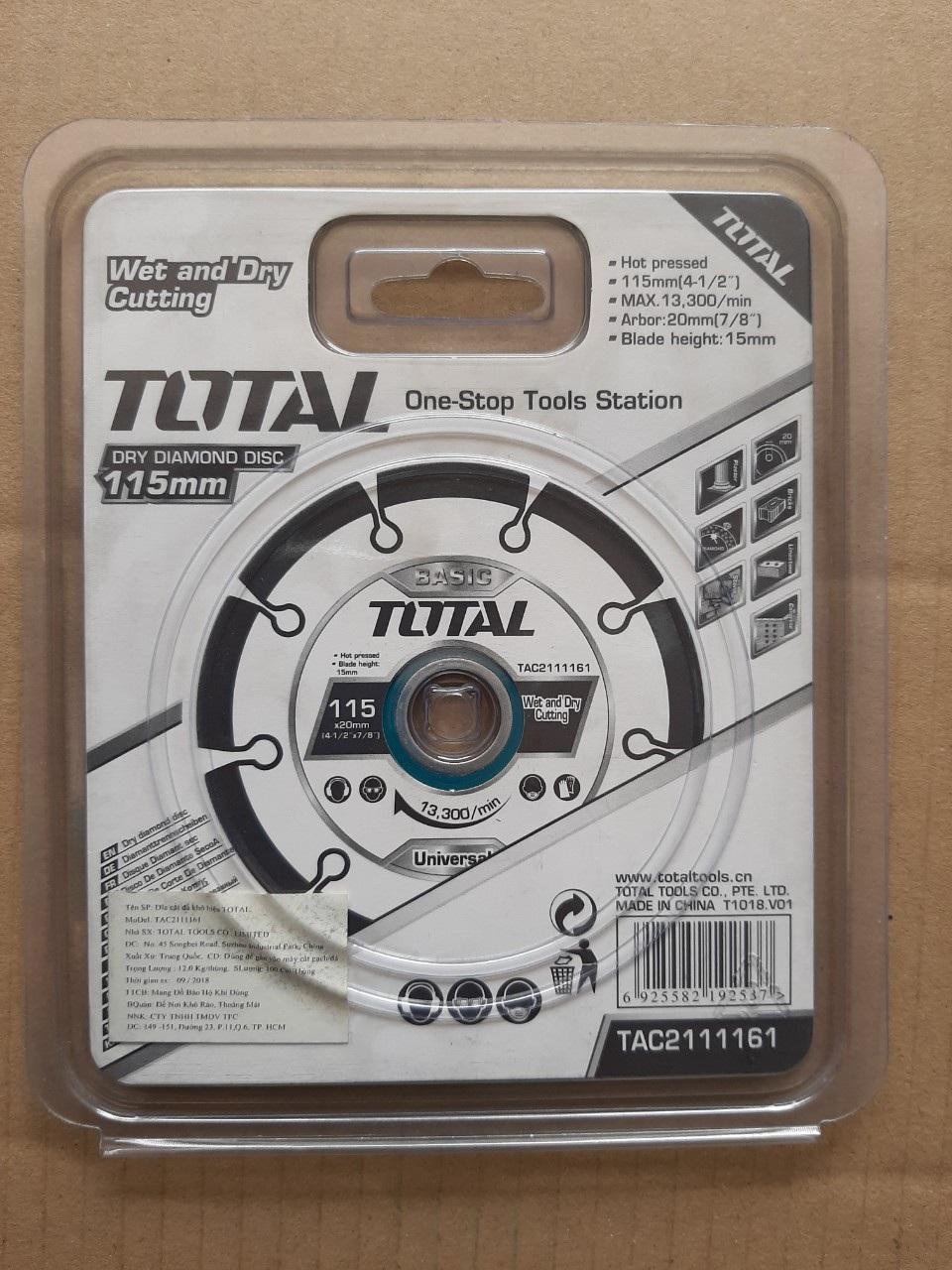 115x20mm Đĩa cắt khô siêu mỏng Total TAC2111161