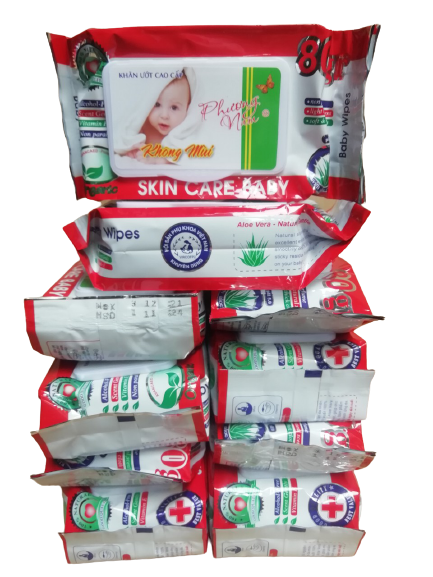 Khăn ướt Phương Nam 80g combo 8 bịch