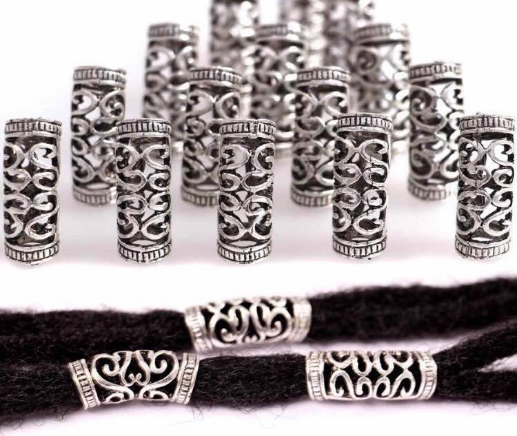 Combo 10 Cườm, phụ kiện đính tóc dreadlock mã bạc