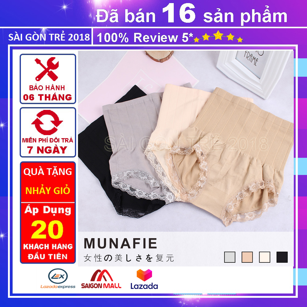 Quần gen bụng nữ viền ren xuất nhật manufie cao cấp
