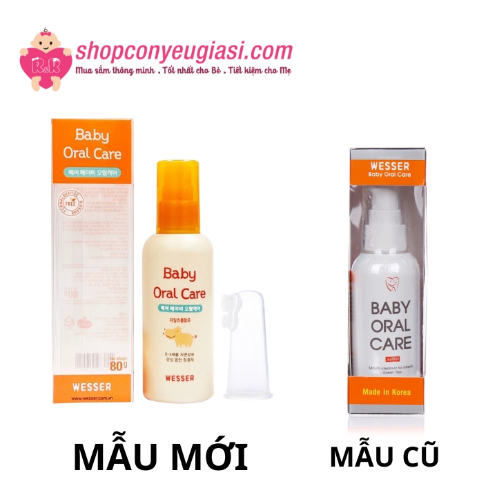[HCM]Nước rơ lưỡi vệ sinh răng miệng Wesser cho bé (baby Oral Care) - 80g
