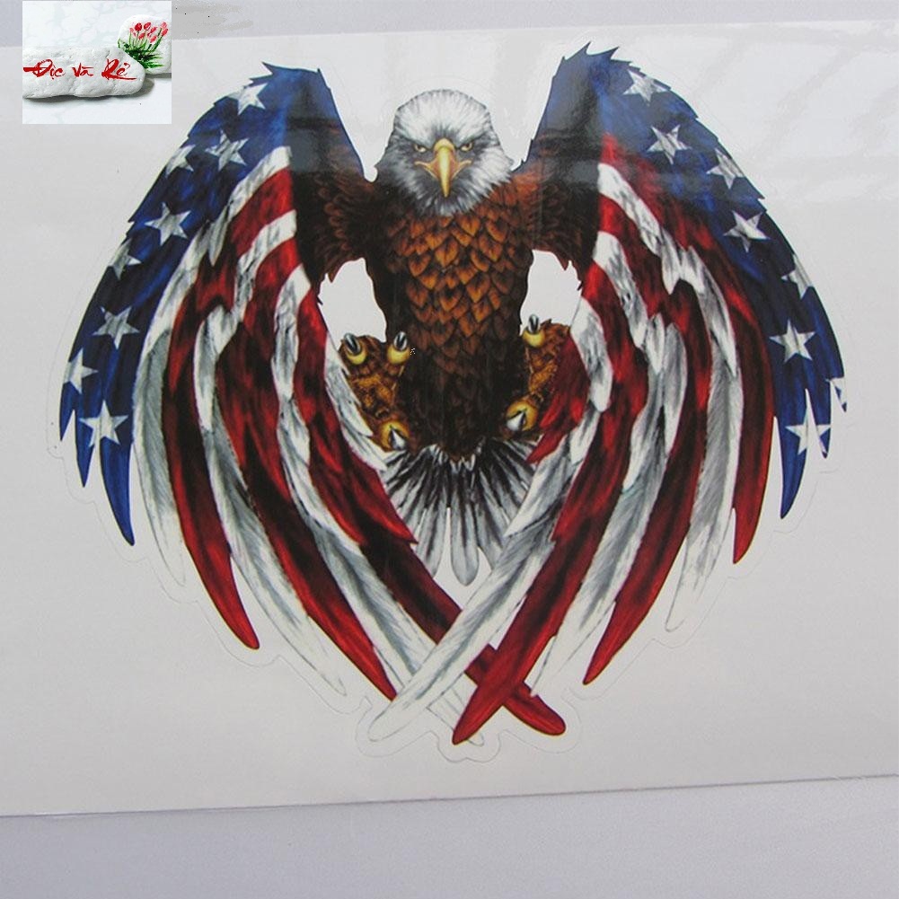 Tem Decal Đại bàng họa tiết cờ Mỹ