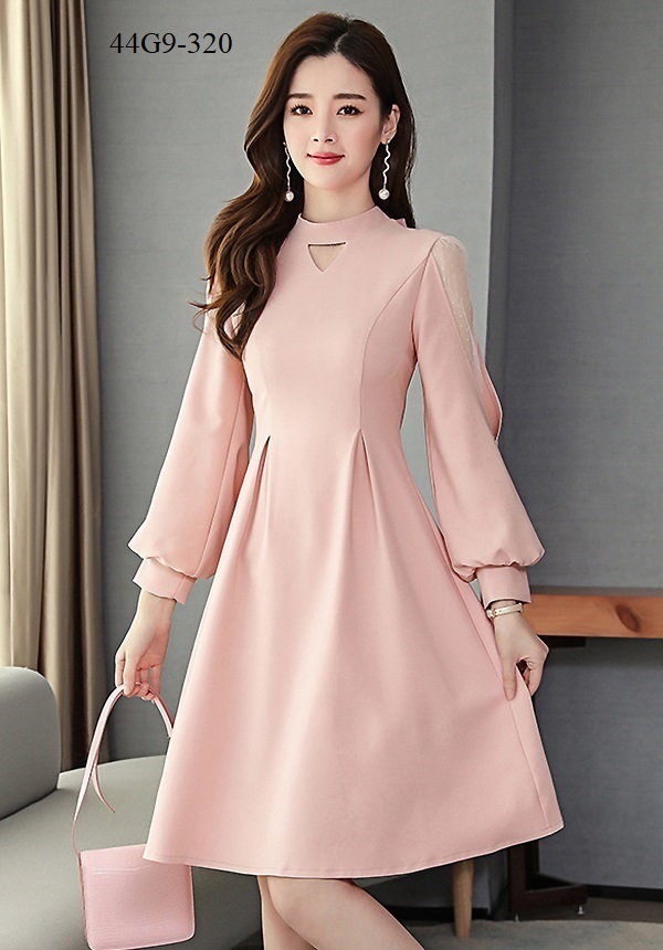 Đầm xòe tiểu thư tay phối cao cấp -g9-320