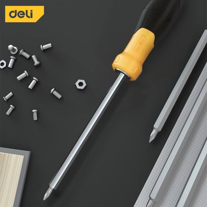 Tua Vít Đa Năng 2 Đầu Deli - Đầu Vít Từ Tính PH1 và 5.0 - Chất Liệu Thép CR-V Siêu Bền Chống Mòn, Gỉ - DL625100S/DL625150S - Hình ảnh 3