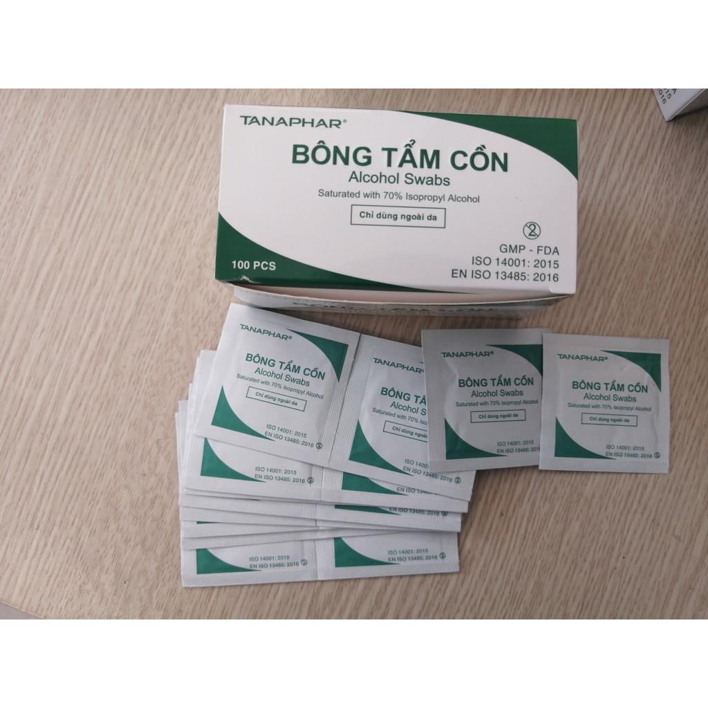 Bông tẩm cồn TANAPHAR 100 PCS