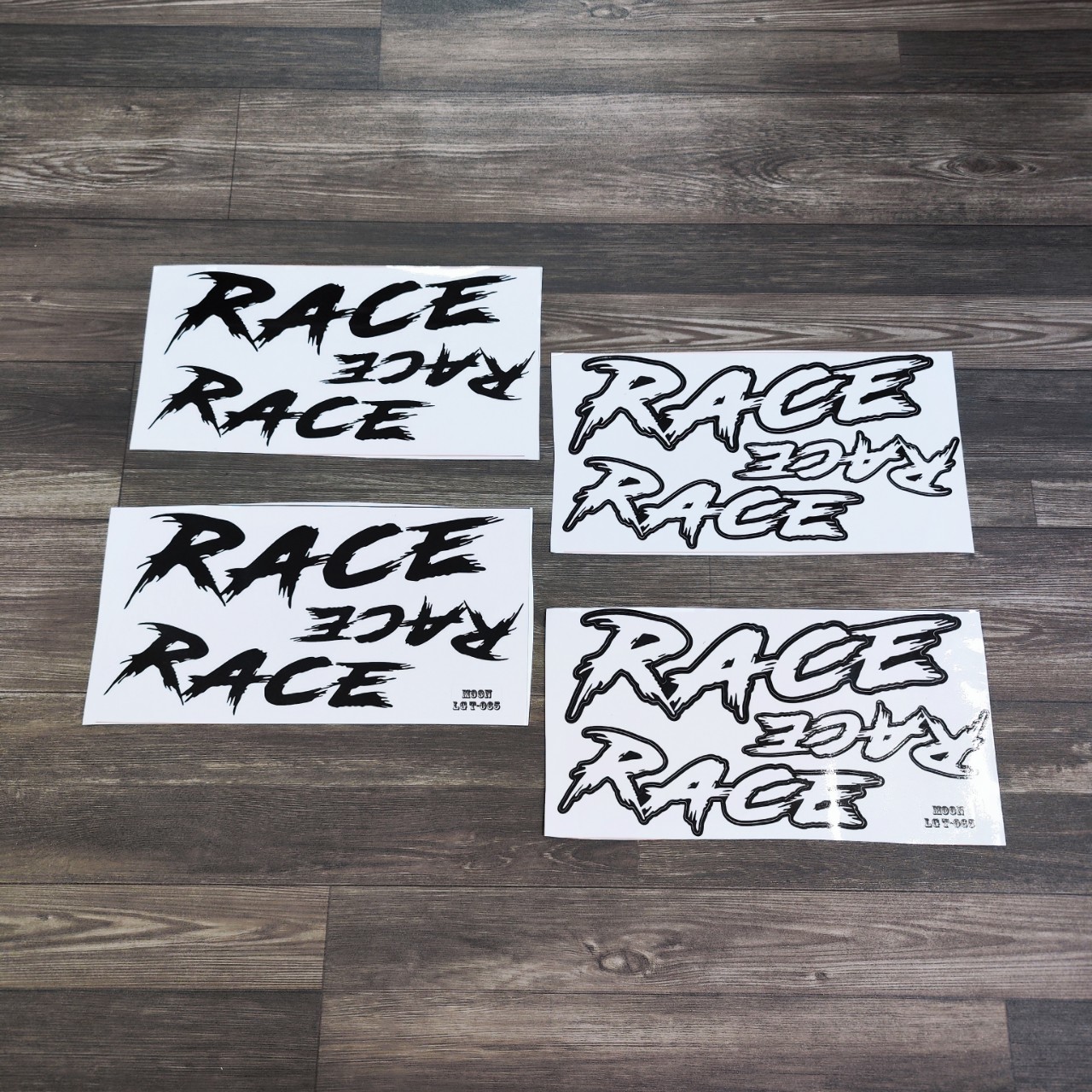BỘ 06 STICKER TEM CHỮ RACE ĐỘ DÁN TRANG TRÍ XE MÁY