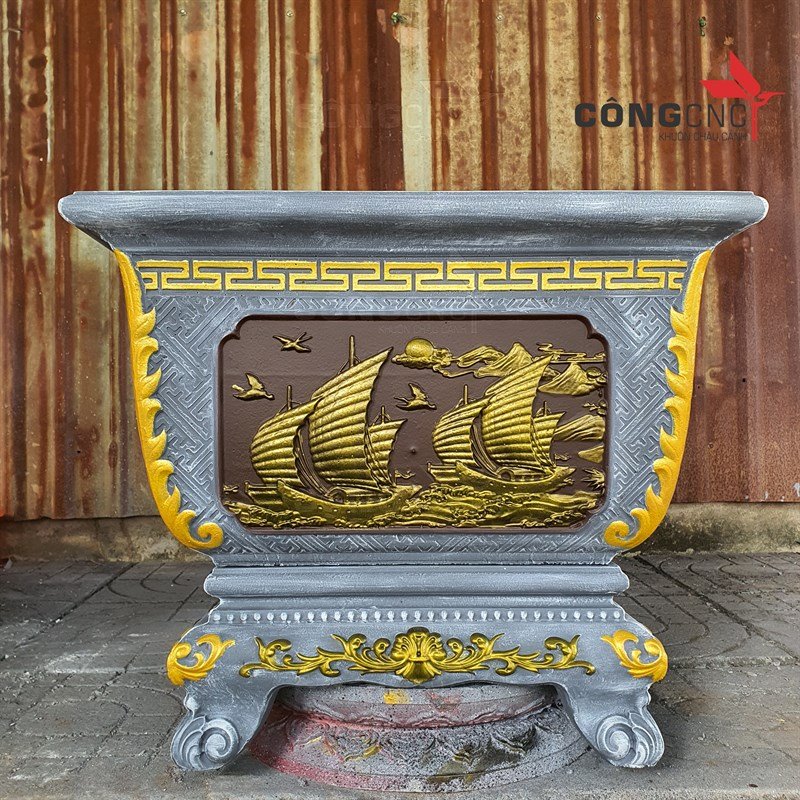 Khuôn Chậu Vuông 60 Kèm Chân Kỷ