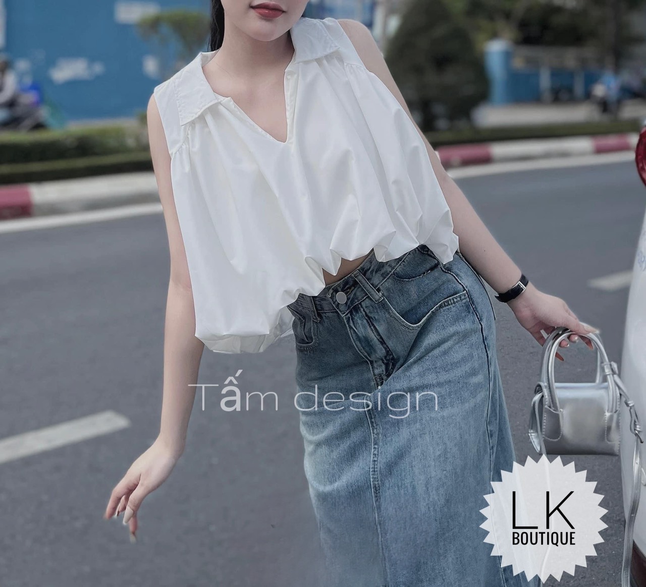 Áo sơ mi nữ áo kiểu nữ sát nách chất vải đẹp trẻ trung cá tính PANOSI - A782