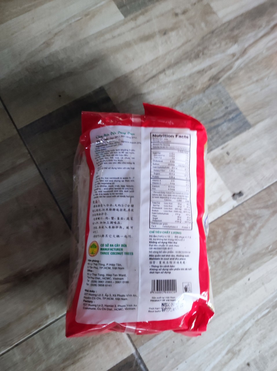 Bún gạo khô 3 cây dừa gói500gr