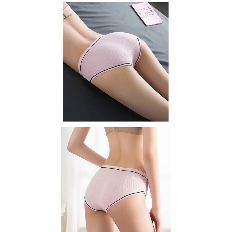 Set 5 panties cotton swab lacing Plaid delivery bow (freesize to 58kg)