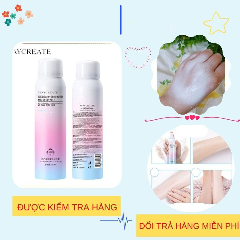 Xịt chống nắng trắng da Maycreate bảo vệ da toàn diện kem chống nắng dạng xịt chính hãng AZONA 150ml XCN01