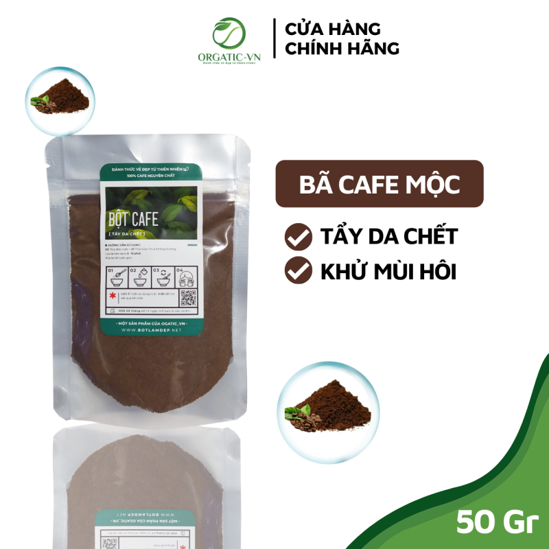 Bột cà phê nguyên chất đắp mặt - dưỡng trắng da, tẩy da chết Handmade- B1.008 nhập khẩu