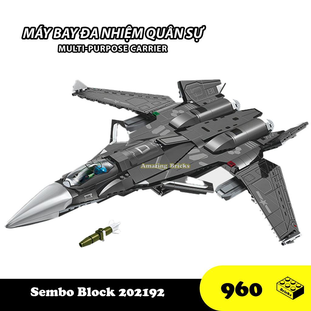 Đồ chơi Lắp ráp máy bay đa nhiệm, Sembo Block 202192 multi-purpose