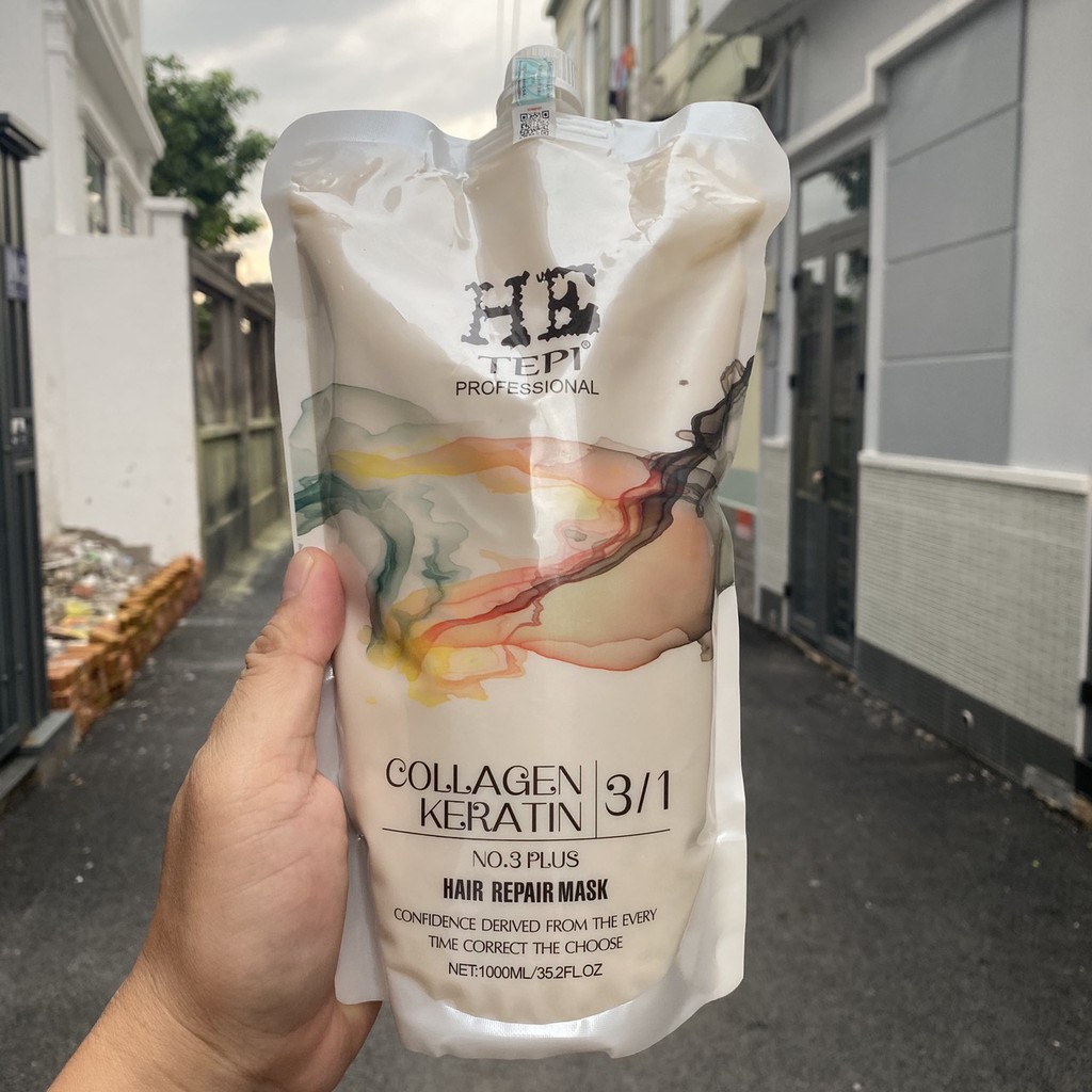 Kem ủ tóc siêu phục hồi HE TEPI COLLAGEN KERATIN 1000ml