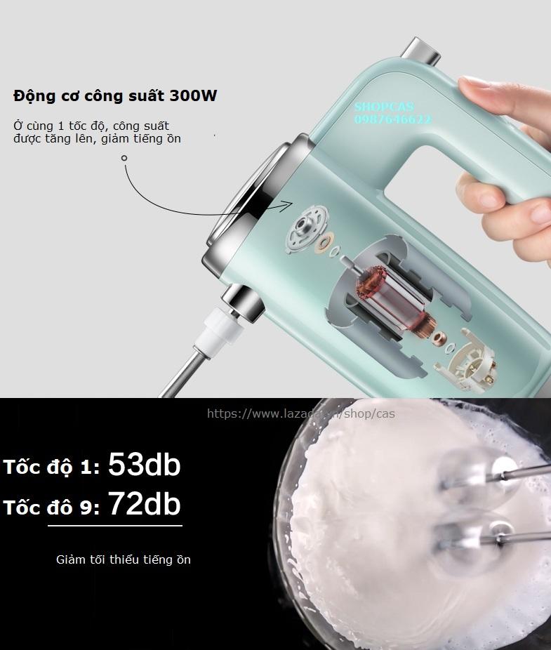 Máy đánh trứng, trộn bột, đánh kem 9 tốc độ Bear DDQ B03V1 (Bản nâng cấp của A40A1, đẹp hơn, hiệu quả hơn)