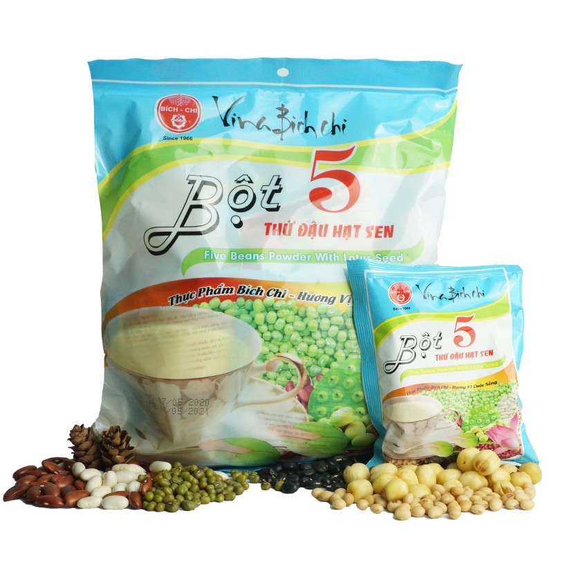 Bột 5 thứ đậu Hạt Sen Bích Chi có đường - 350g/bịch