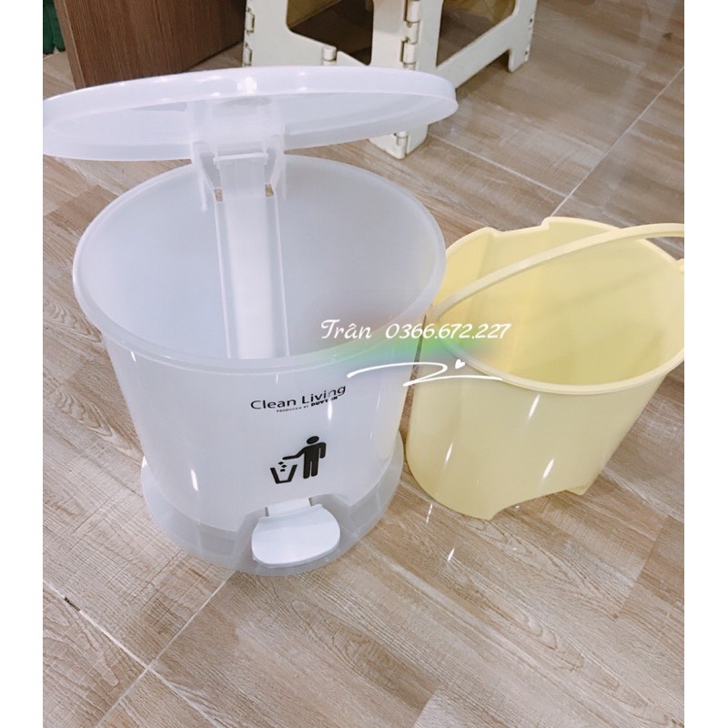 Thùng Rác Đạp Mini Trong Suốt