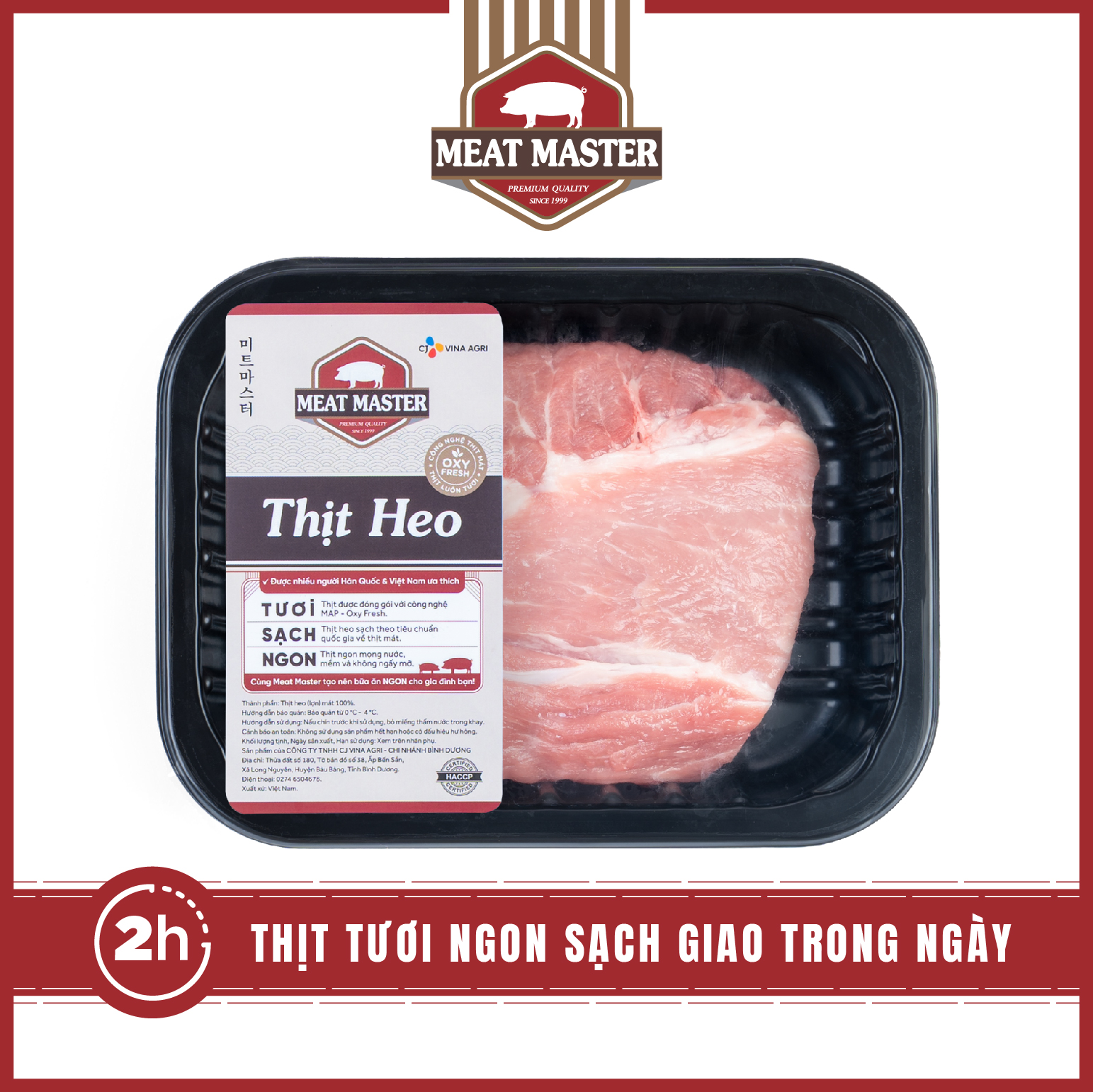 Nạc dăm heo Meat Master ( 400 G ) - Thịt heo mát ngon, mềm mọng, ngọt thịt