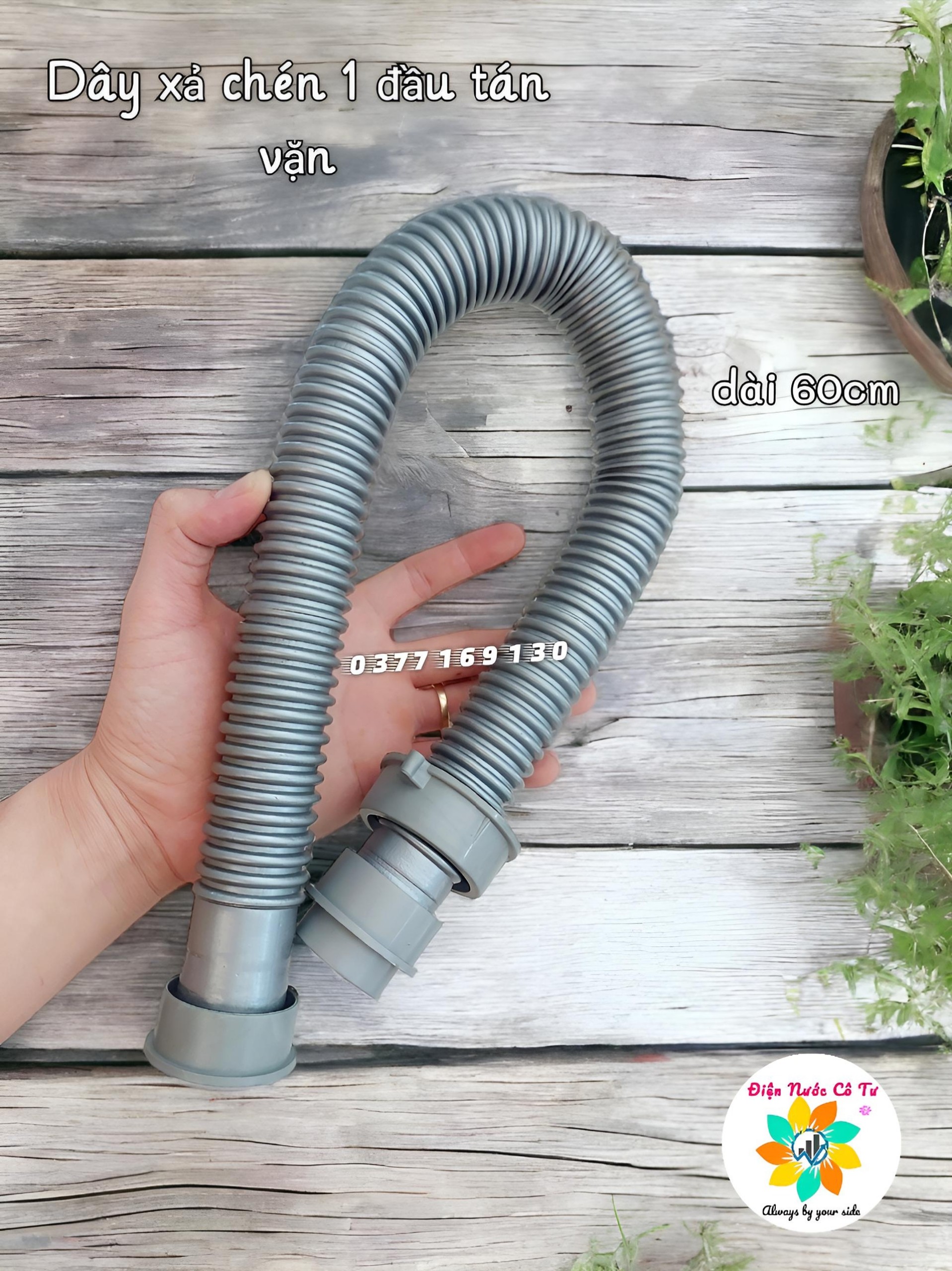 Ống xả dây xả bồn rửa chén 2 đầu vặn tán