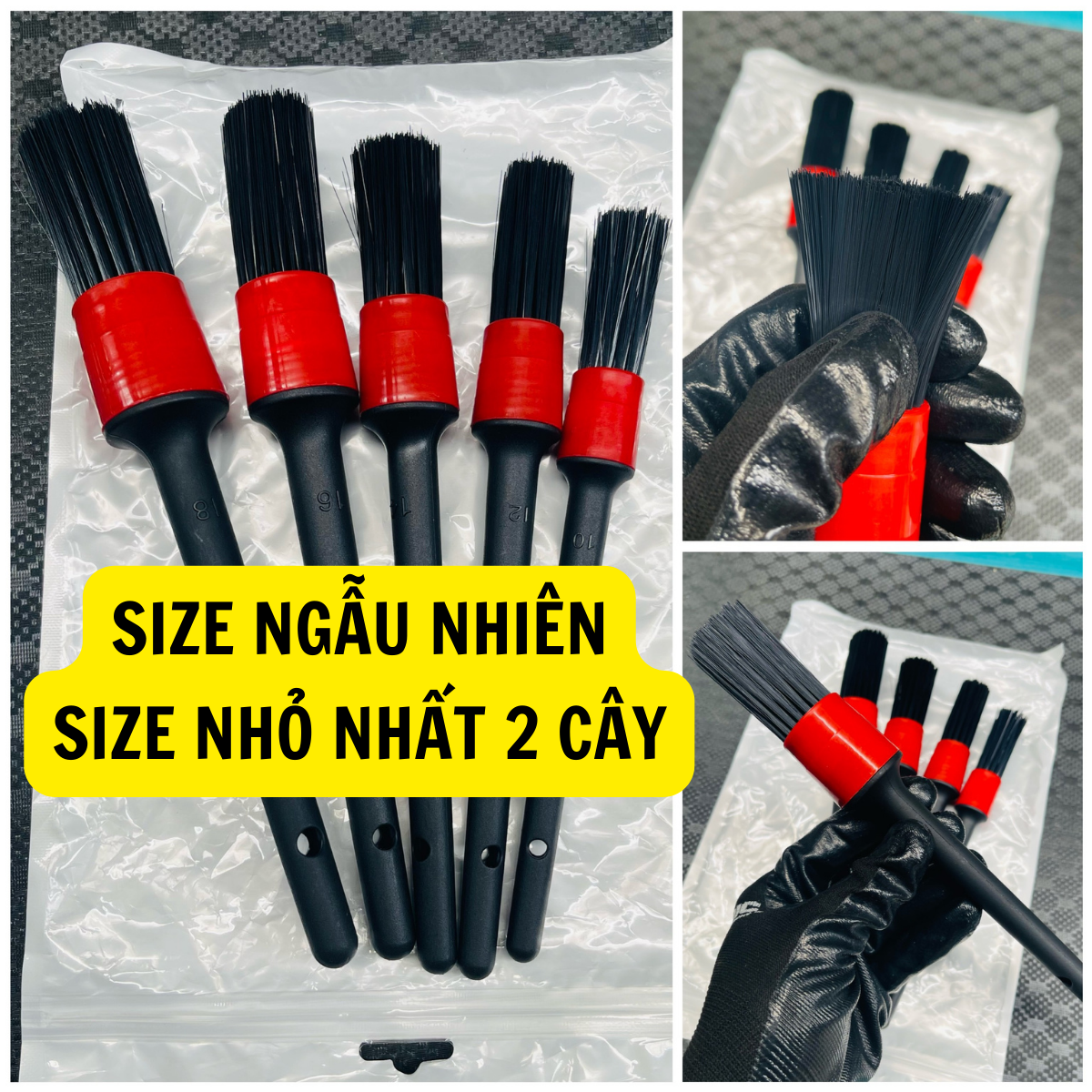 COMBO 5 Dụng cụ rửa xe gồm BÀN CHẢI SÊN 3D + 1 CỌ RỬA XE + CỌ RÂU + BÀN CHẢI CƯỚC + BÀN CHẢI NHỎ