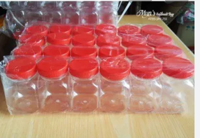 Combo 24 hủ nhựa nhỏ nắp đỏ muối tôm 15/20/25
