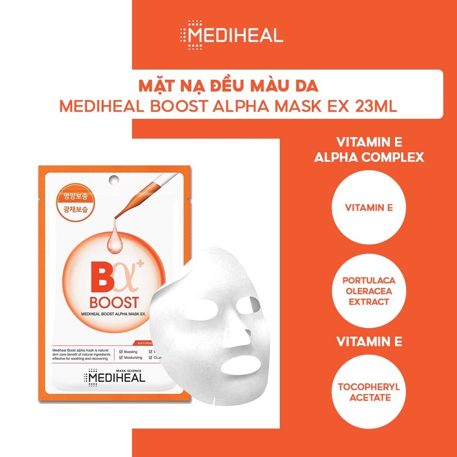 Mặt Nạ Đều Màu Da Mediheal Boost Alpha Mask EX 23ml [K74]