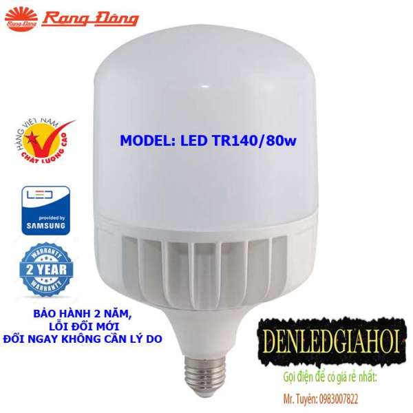 Đèn led bulb trụ 80W siêu sáng Rạng Đông