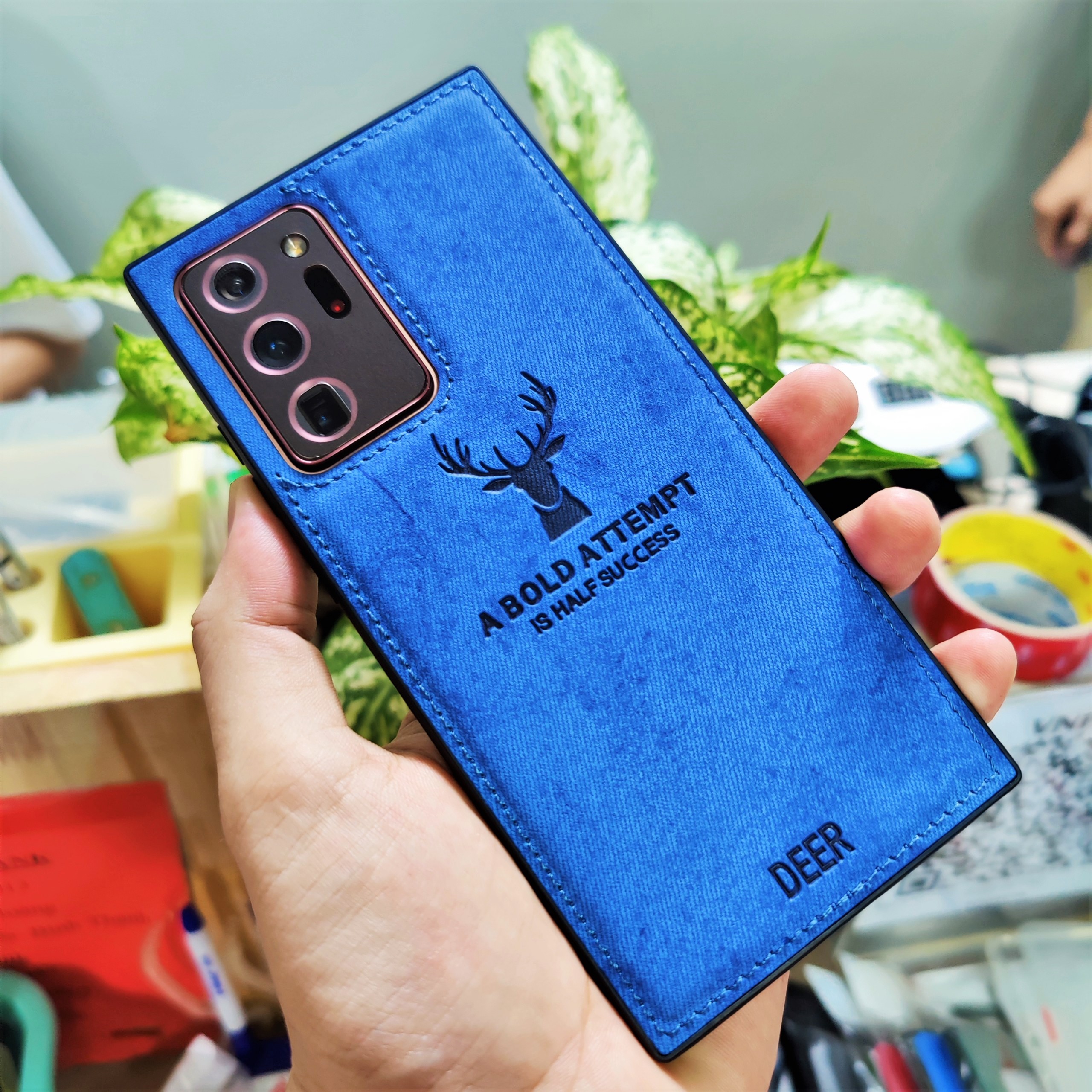 Ốp Lưng Samsung Galaxy Note 20 Ultra vân da khắc hình Nai