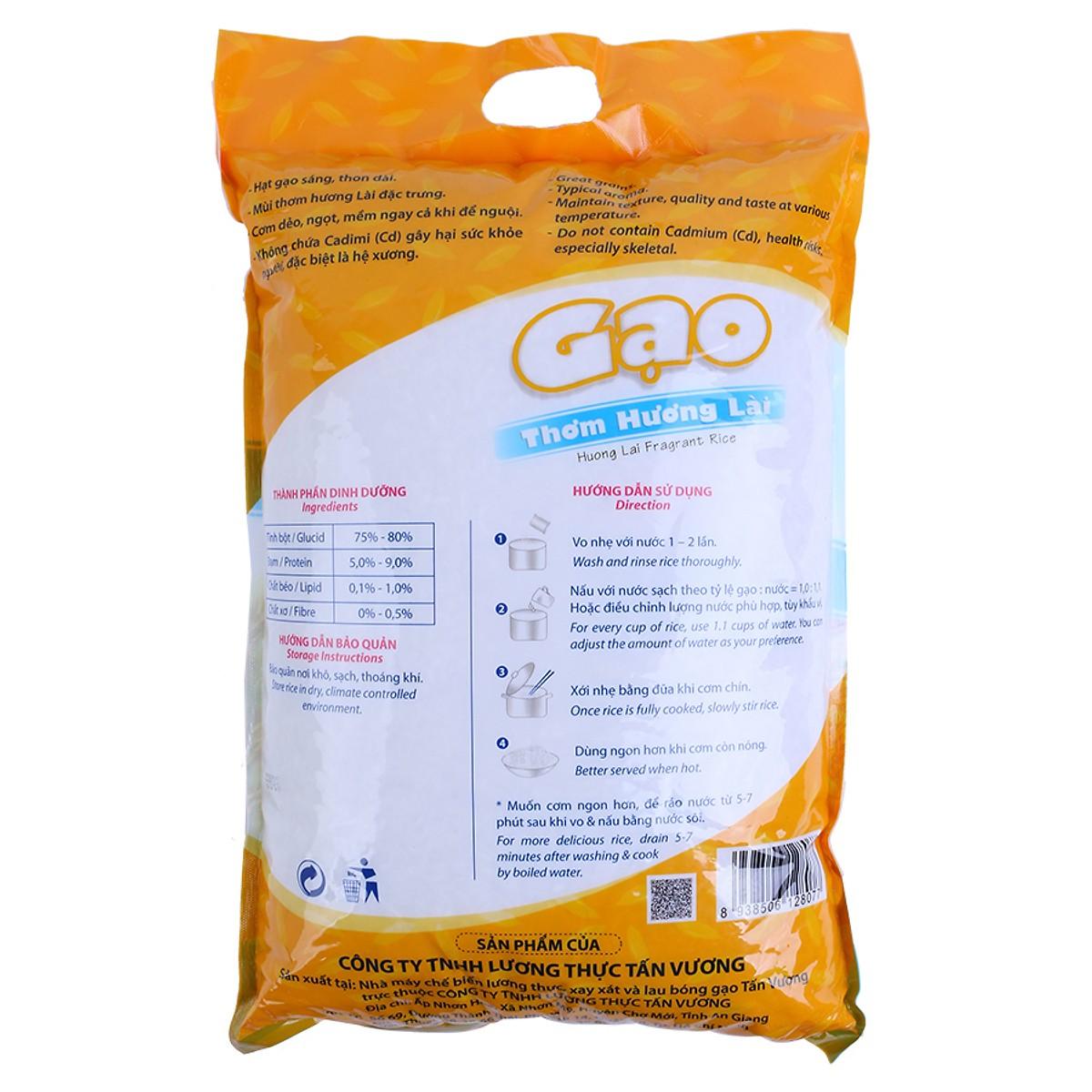 TẤN VƯƠNG - GẠO THƠM HƯƠNG LÀI 5KG