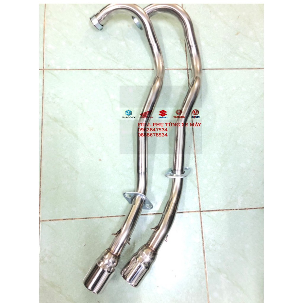 Cổ pô Lon Exciter 150 inox để lắp pô độ