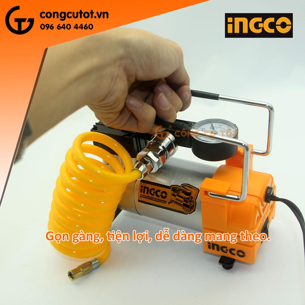 Máy bơm xe ô tô chạy ắc quy 12V Ingco AAC1401