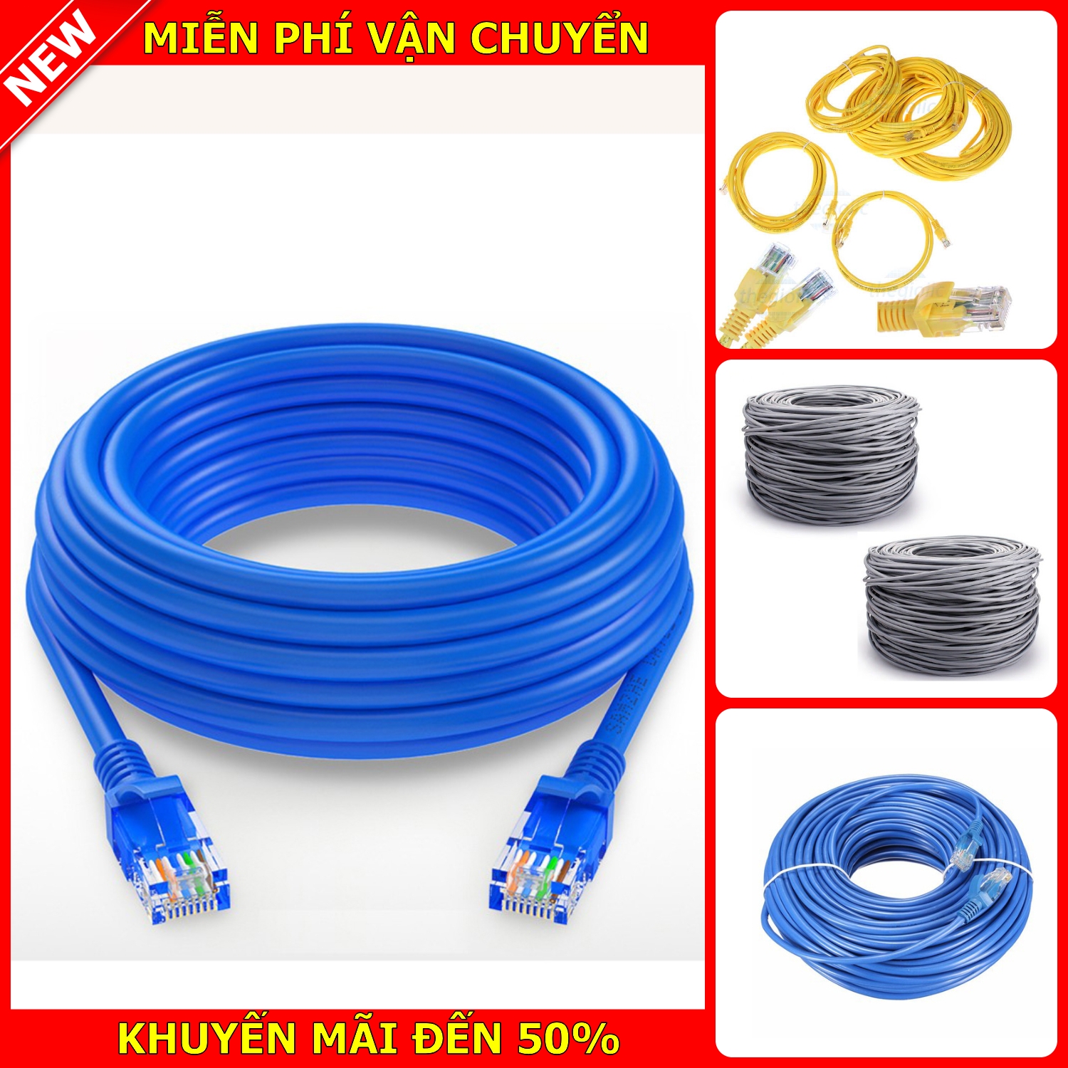 Dây cáp mạng internet T8T1B dài 10M bấm sẵn 2 đầu cho máy tính, laptop, camera tốc độ cực nhanh, dây cáp mạng lan cao cấp chuẩn kết nối rj45 - có bảo hành