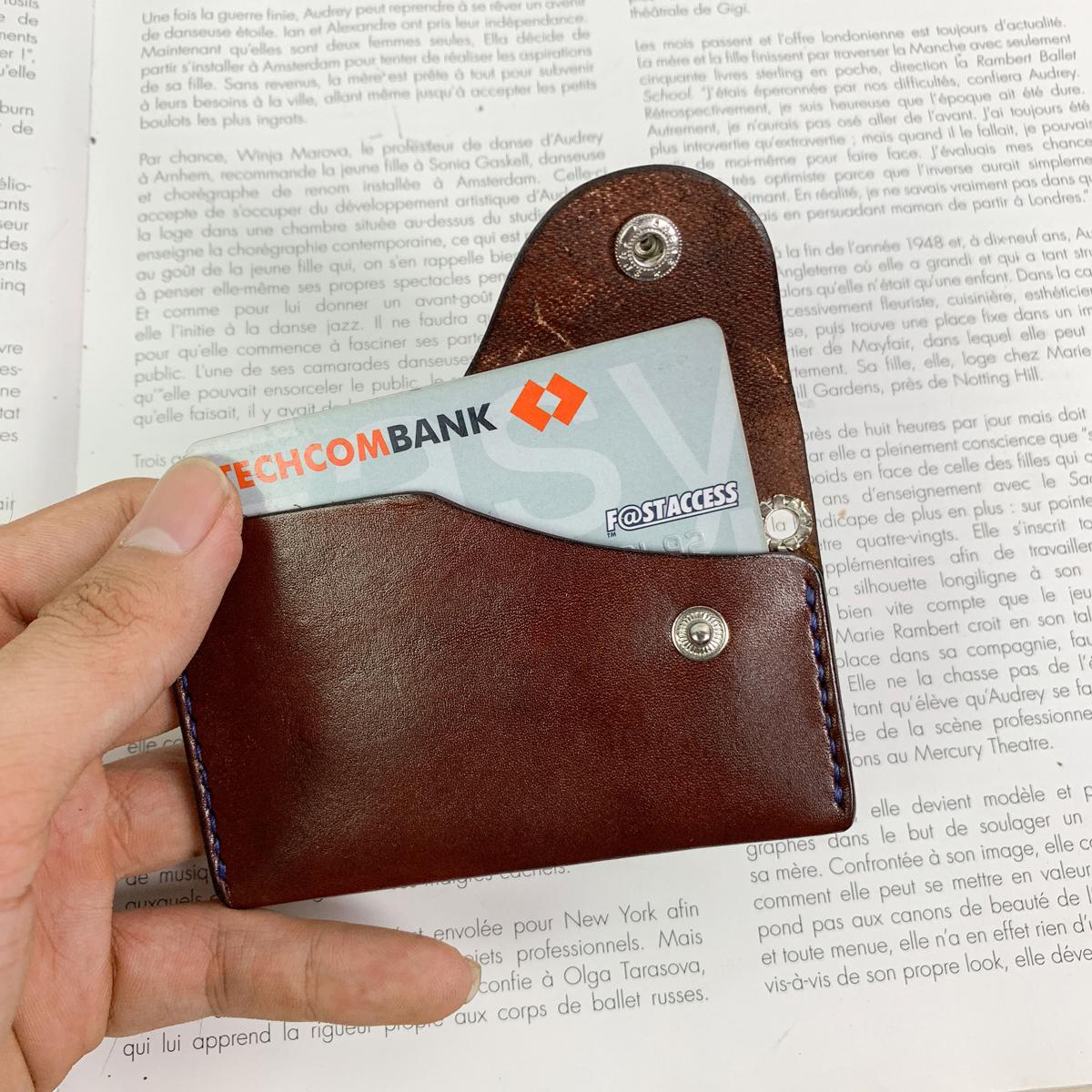 BAO ĐỰNG THẺ MINI - DA BÒ NHẬP KHẨU - ĐỒ DA THẬT THỦ CÔNG DTLEATHER DB276