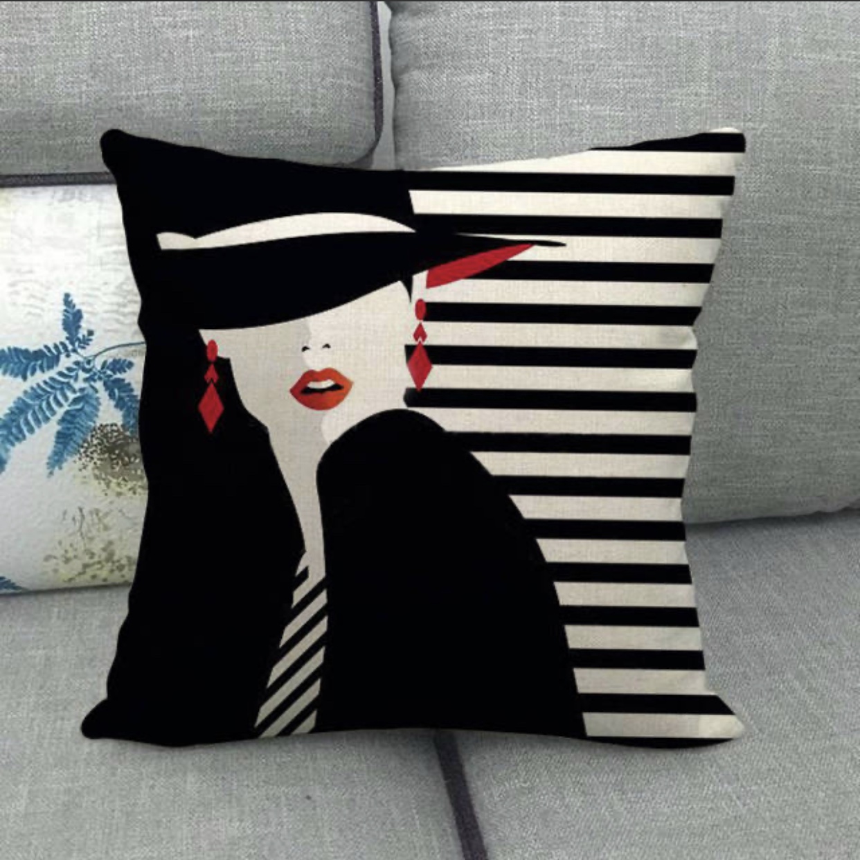 [ CHỈ VỎ ] VỎ Gối tựa lưng, gối sofa, gối trang trí Cô Gái vải bố dày dặn ĐX023