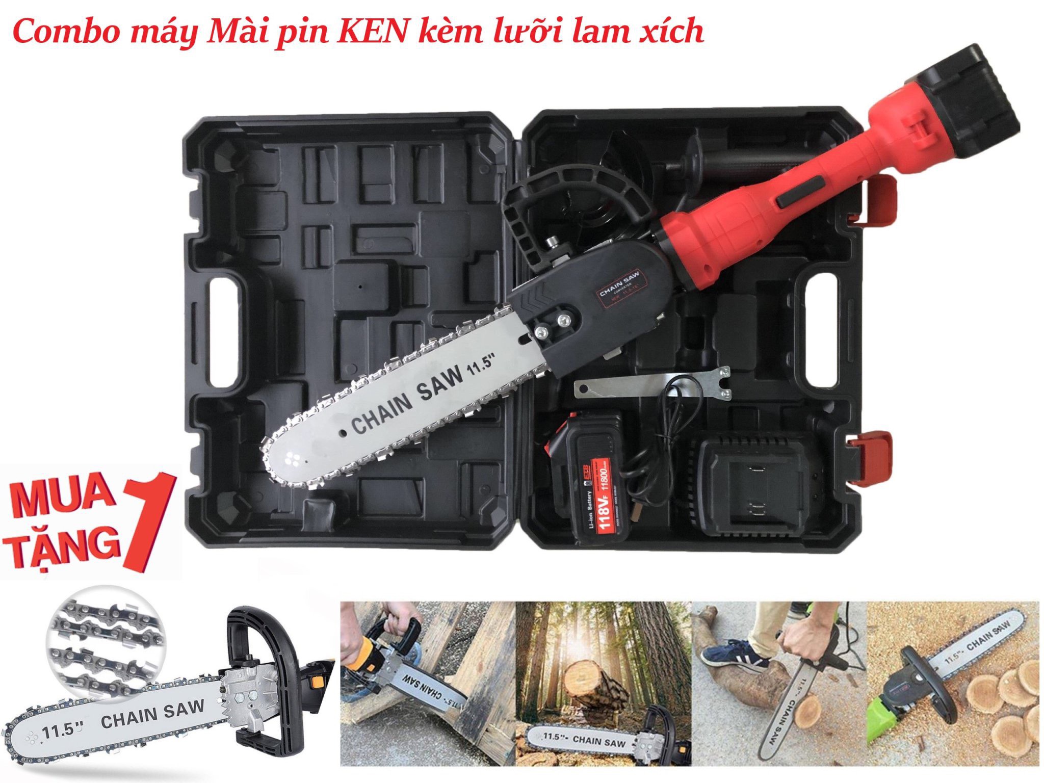 Combo Mài pin KEN kèm lam xích